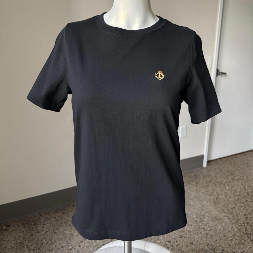 POLO RALPH LAUREN Black Women's Crew Neck Jersey T-Shirt Small S